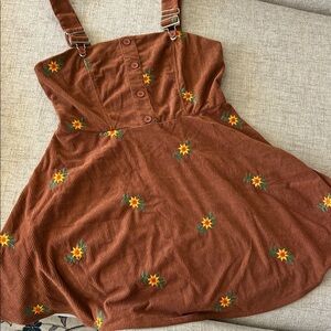 SHEIN Brown Floral Kids Dress